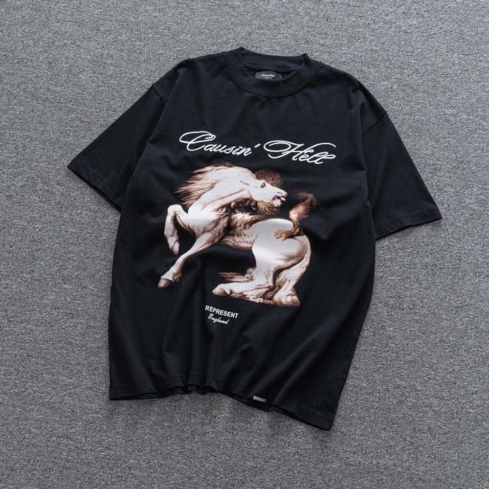 Represent Causin Hell T-Shirt - Black